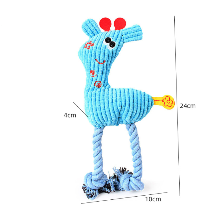 Giraffe Gerry Hunde Plüsch Kau Spielzeug Kuscheltier - 3 Farben Blau Maße