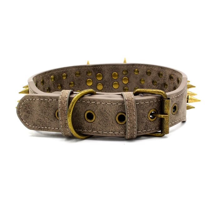 Halsband mit Nieten aus Kunstleder - 2 Größen Detailbild