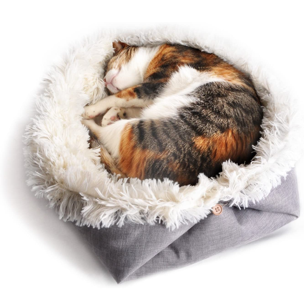 Hundebett Katzenbett Hundematte Katzenmatte Tierdecke Plüsch 2in1 faltbar mit Druckknöpfen Detailbild