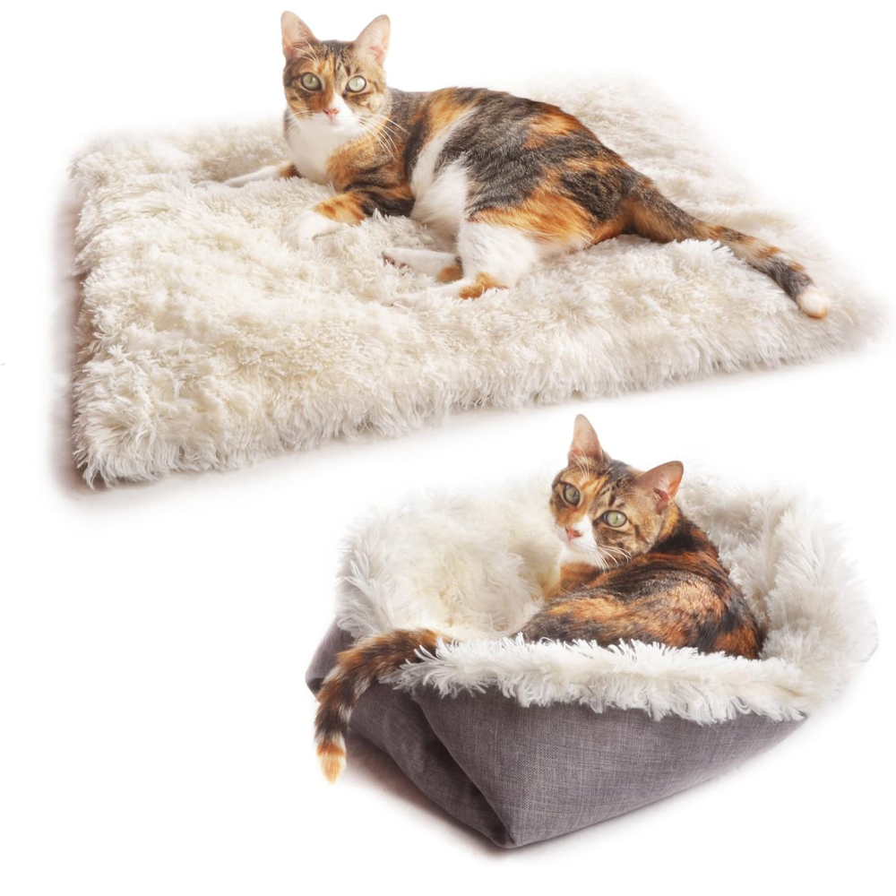 Hundebett Katzenbett Hundematte Katzenmatte Tierdecke Plüsch 2in1 faltbar mit Druckknöpfen Hauptbild