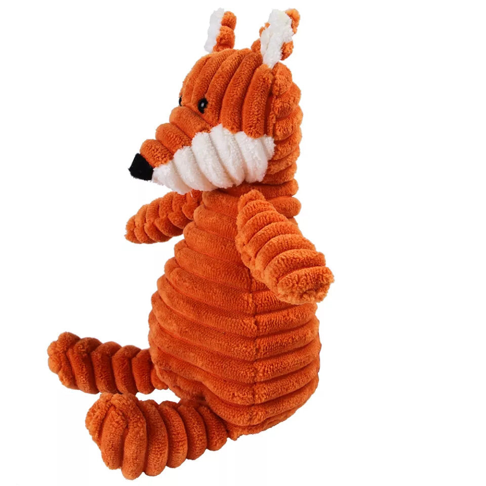 Hundespielzeug Quietscher Hunde Plüschtier Kuscheltier Kauspielzeug Baumwolle Fuchs Detailbild