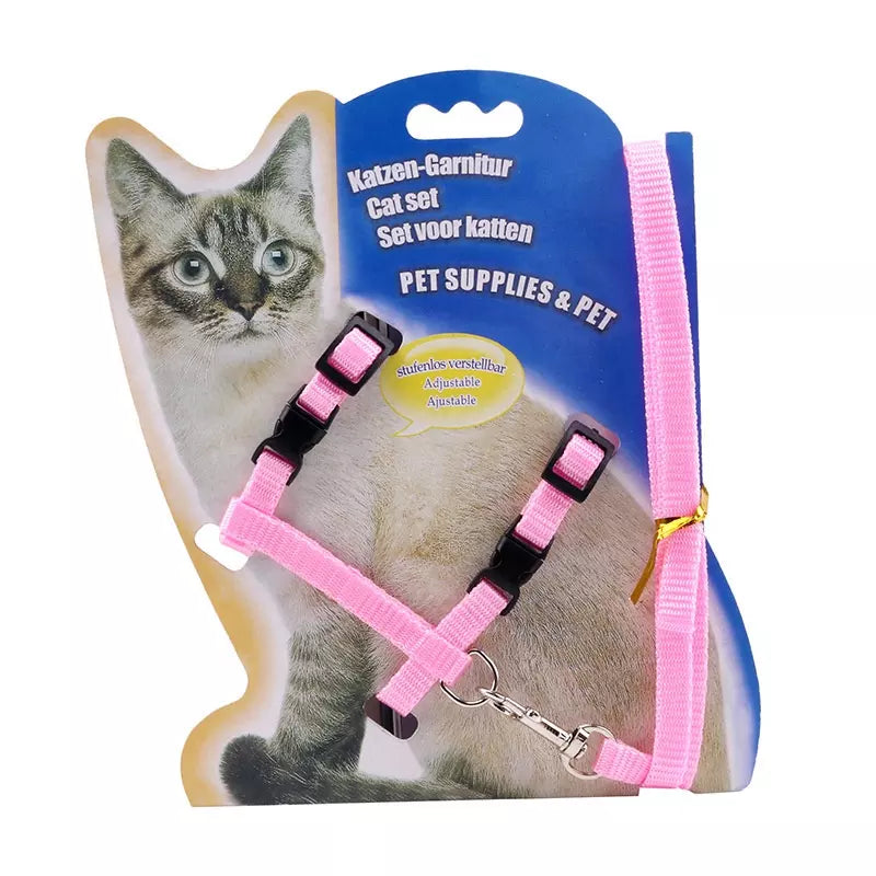 Laufgeschirr Brustgeschirr mit Leine Set für Katzen, kleine Hunde und Welpen