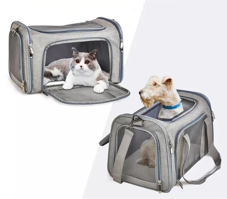 Hundetragetasche Katzentragetasche Transportbox faltbar für Katzen und kleine Hunde - 2 Farben