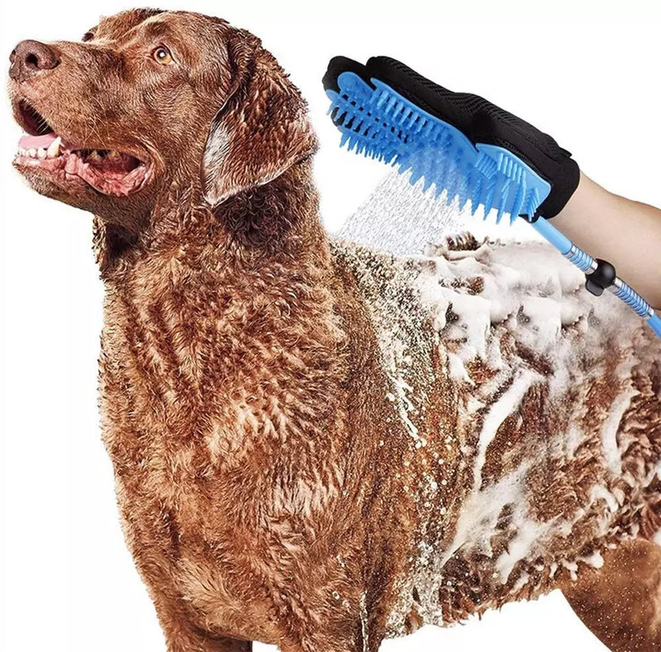 Waschhandschuh Tierpflege Fellpflege Hund inkl. Schlauch