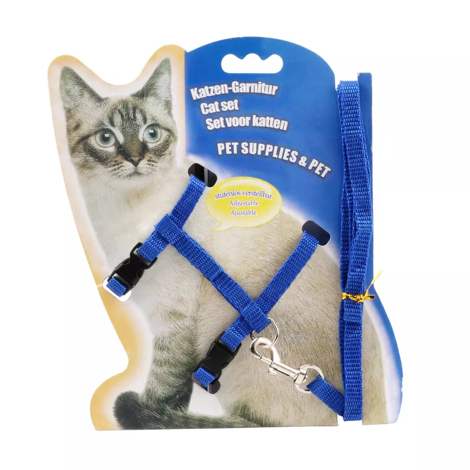 Laufgeschirr Brustgeschirr mit Leine Set für Katzen, kleine Hunde und Welpen