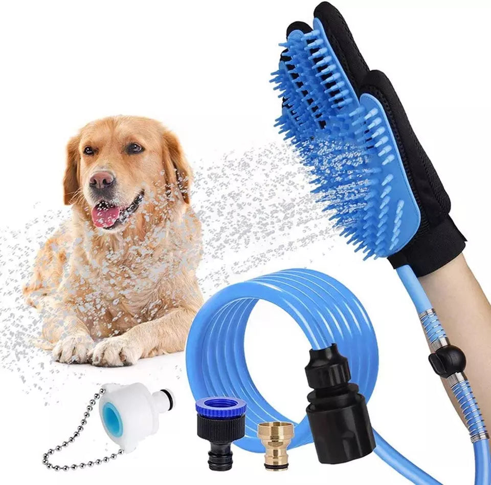 Waschhandschuh Tierpflege Fellpflege Hund inkl. Schlauch