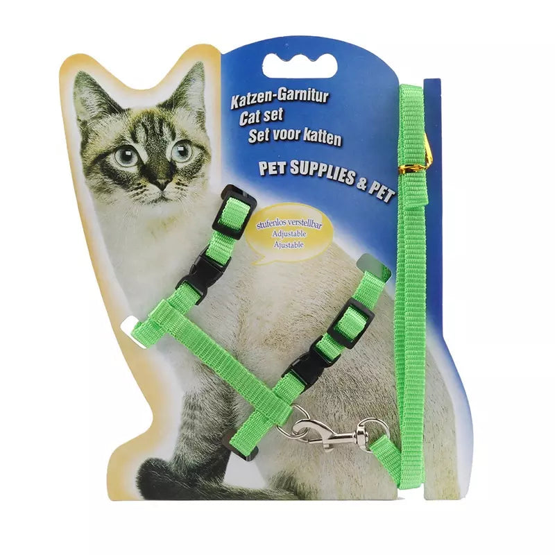 Laufgeschirr Brustgeschirr mit Leine Set für Katzen, kleine Hunde und Welpen