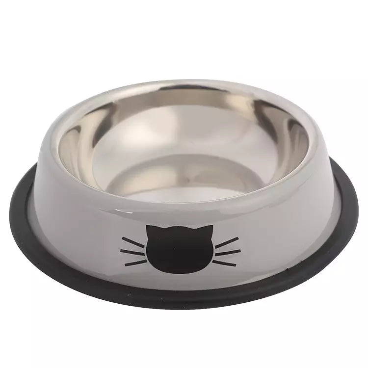 Katzen und Hunde Futternapf aus Edelstahl mit Aufdruck 16cm