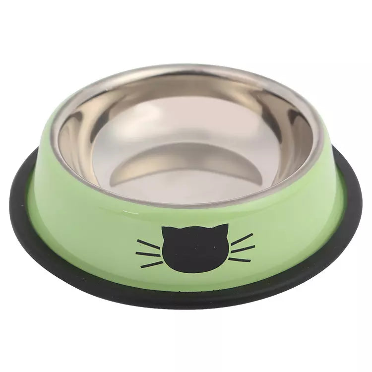 Katzen und Hunde Futternapf aus Edelstahl mit Aufdruck 16cm