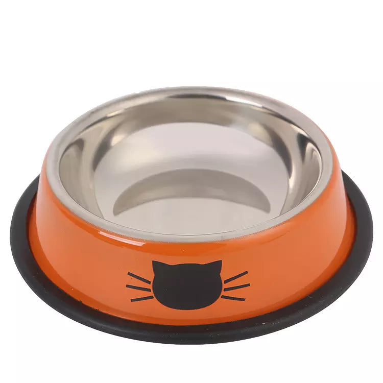Katzen und Hunde Futternapf aus Edelstahl mit Aufdruck 16cm