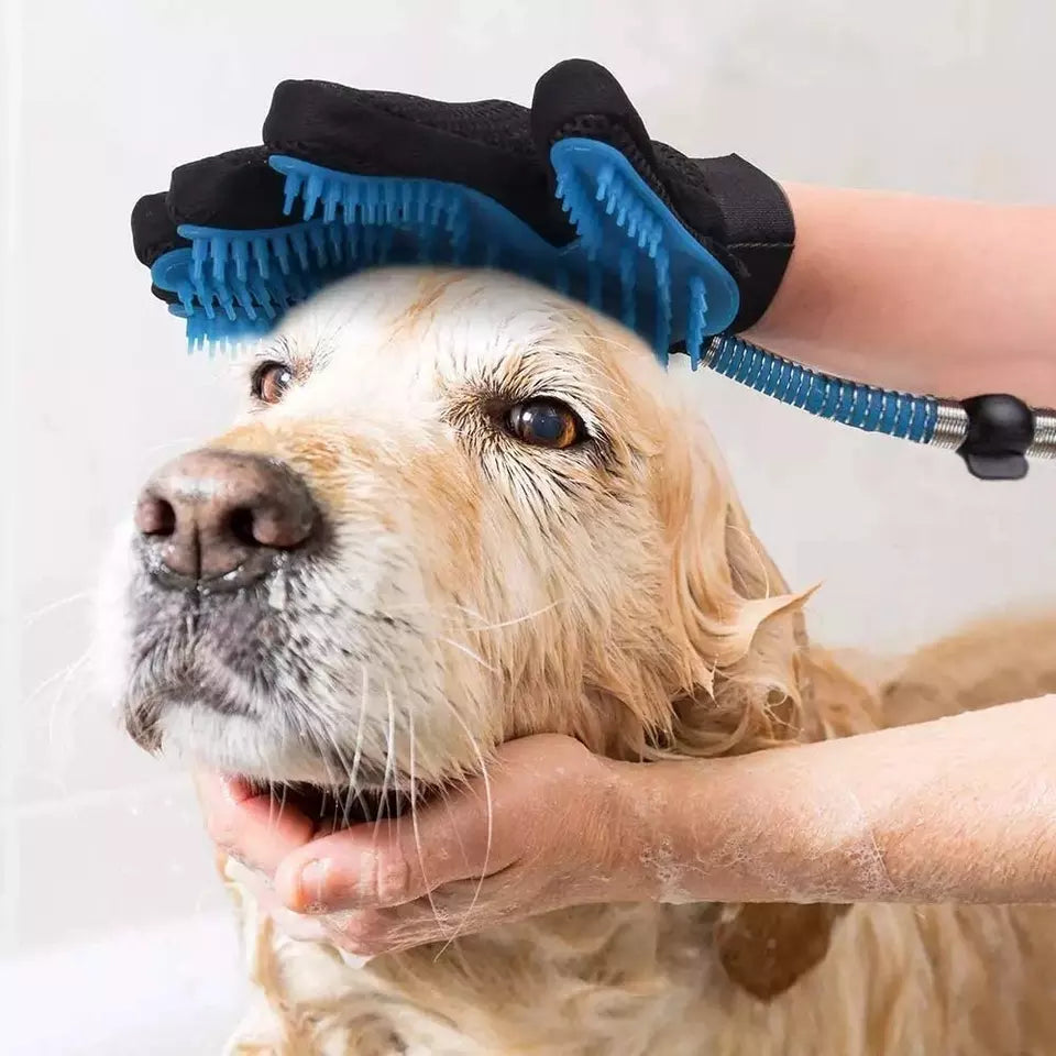 Waschhandschuh Tierpflege Fellpflege Hund inkl. Schlauch