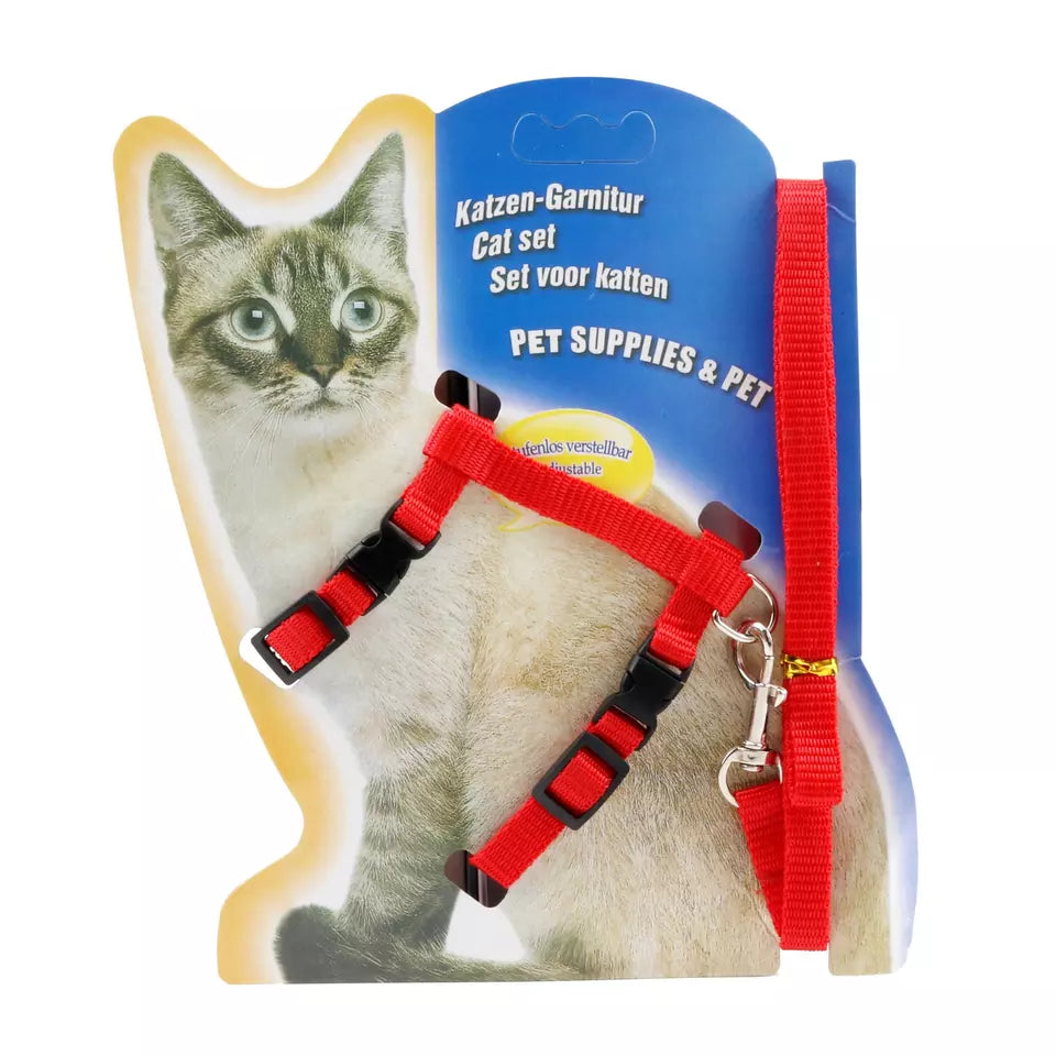 Laufgeschirr Brustgeschirr mit Leine Set für Katzen, kleine Hunde und Welpen
