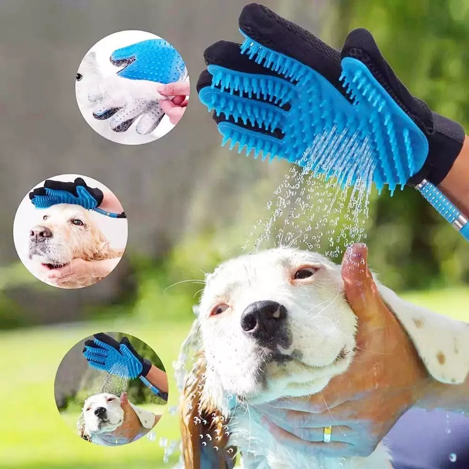 Waschhandschuh Tierpflege Fellpflege Hund inkl. Schlauch