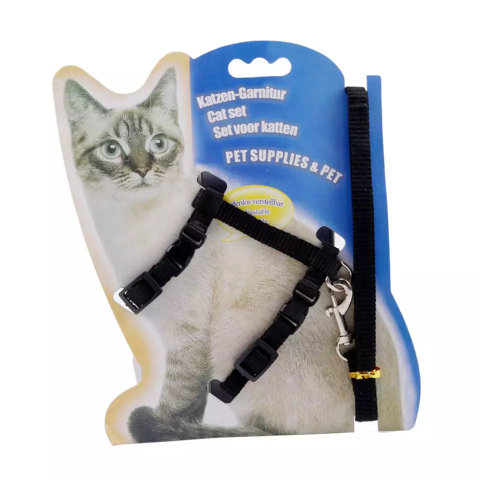 Laufgeschirr Brustgeschirr mit Leine Set für Katzen, kleine Hunde und Welpen