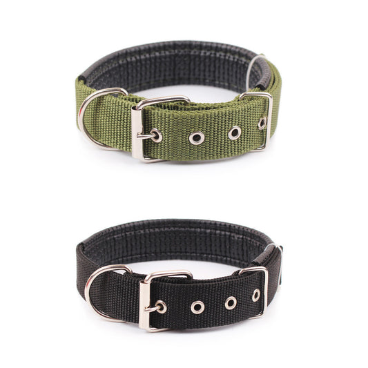 Hundehalsband Robust Verstellbar mit D-Ring Nylon Welpen Gepolstertes Halsband Hauptbild Grün Schwarz