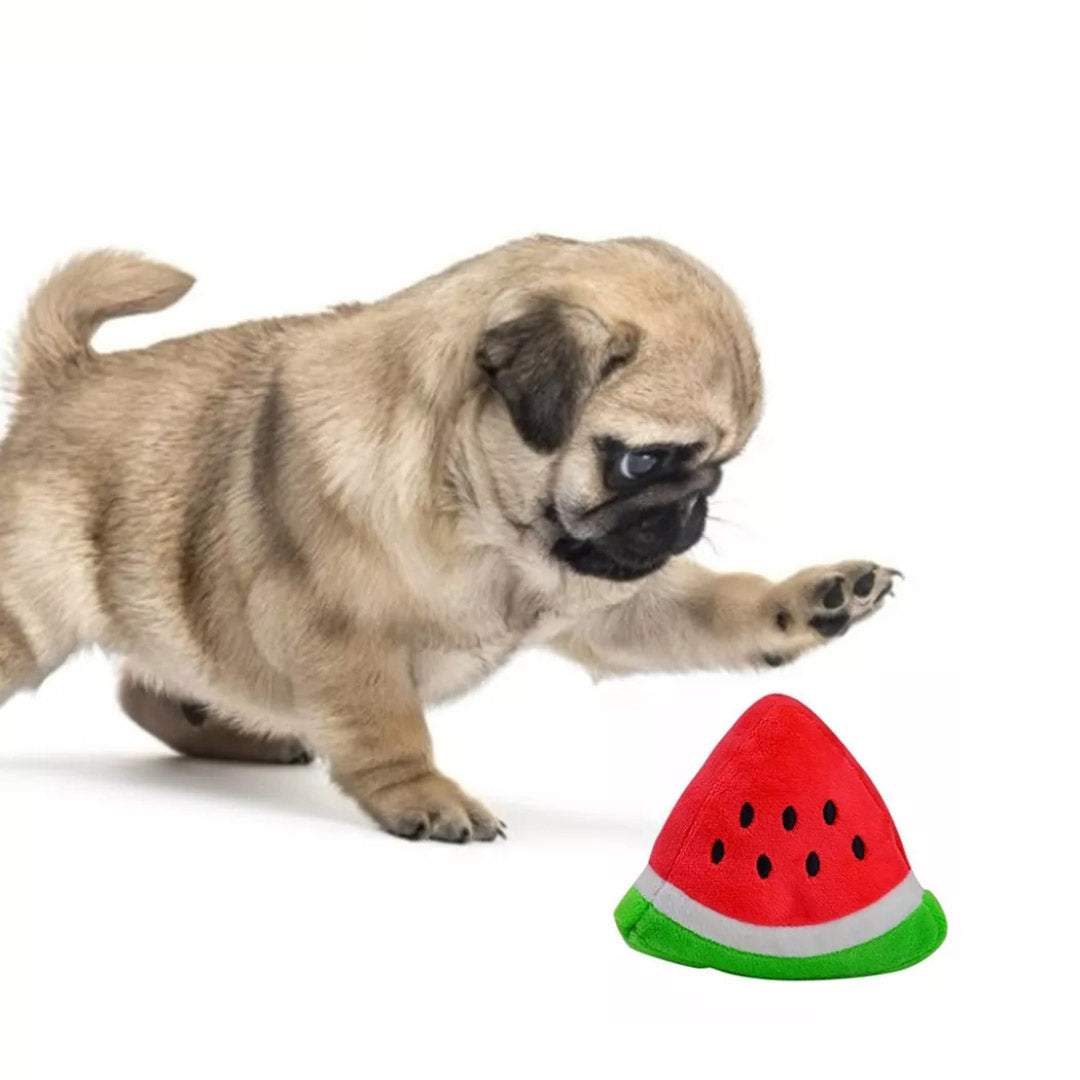 Hundespielzeug Kau Spielzeug Quietschend Hunde Welpen Kuscheltier Melone Detailbild