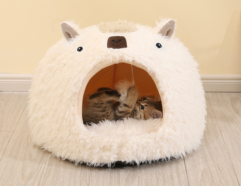 Katzenbett Alpaka Plüsch Katzenhöhle