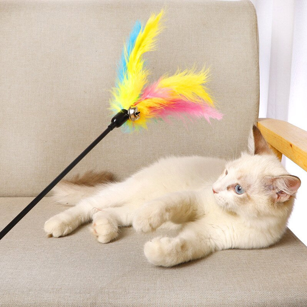 Katzenspielzeug Federstab mit Glöckchen 2er-Set