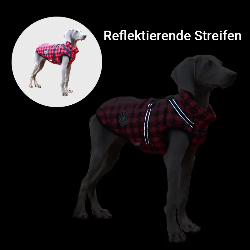 Warme Hundemantel Hundejacke kariert für große Hunde
