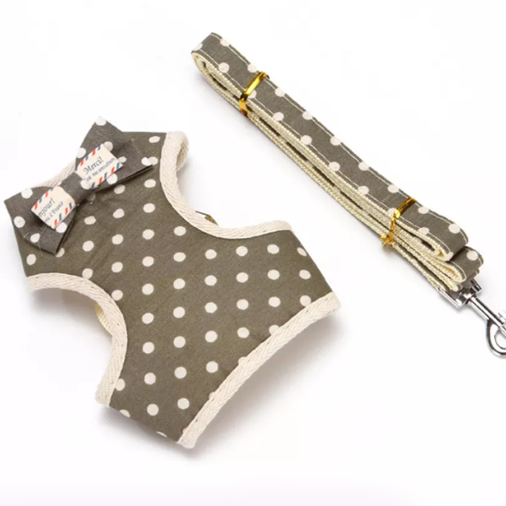 Brustgeschirr Laufgeschirr mit Leine für Hunde Set im Retro Style Braun