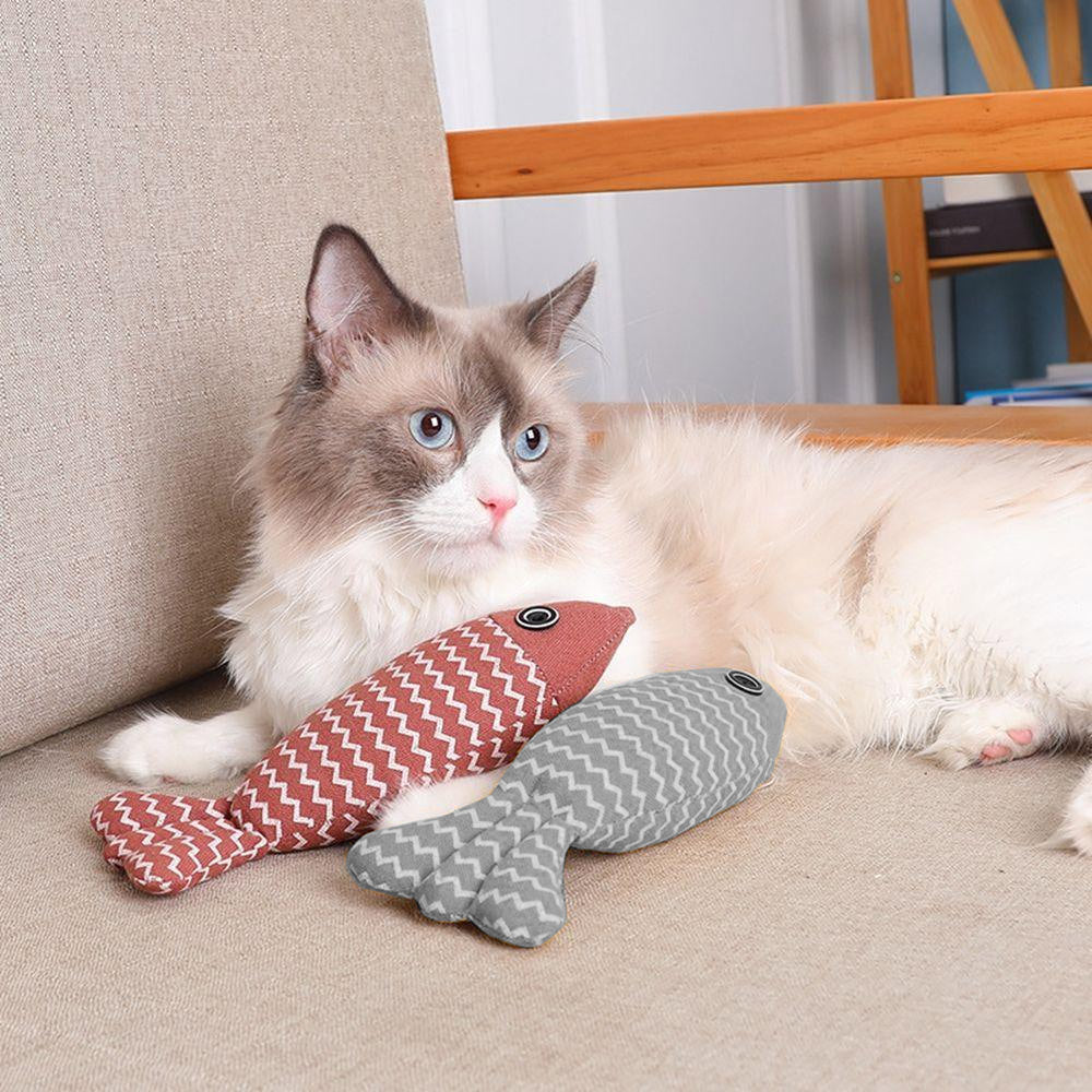 Katzenspielzeug Fisch mit Katzenminze 2 Farben