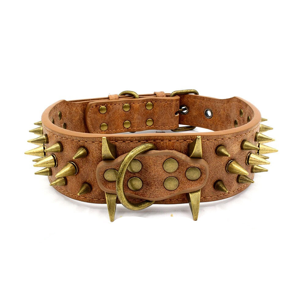 Halsband mit Nieten aus Kunstleder - 2 Größen Detailbild