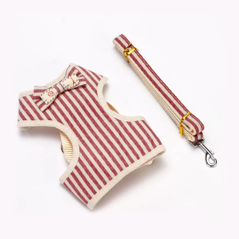 Brustgeschirr Laufgeschirr mit Leine für Hunde Set im Retro Style Rosa