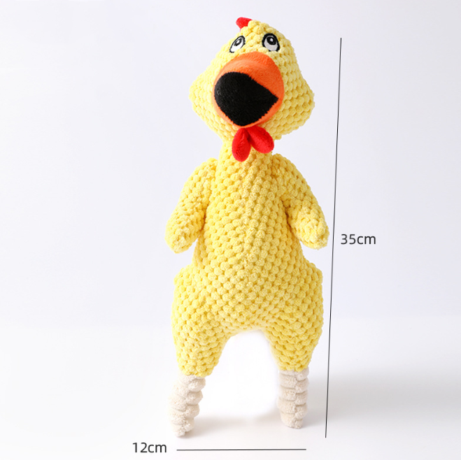 Huhn Helga Hunde Plüsch Kau Spielzeug Kuscheltier - 3 Farben Detailbild Gelb