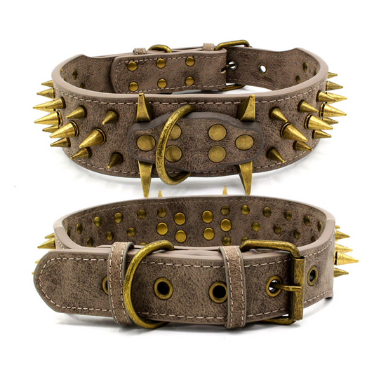Halsband mit Nieten aus Kunstleder - 2 Größen