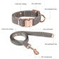 Verstellbares Hundehalsband mit Leine (2m) Set Fischgrätenmuster