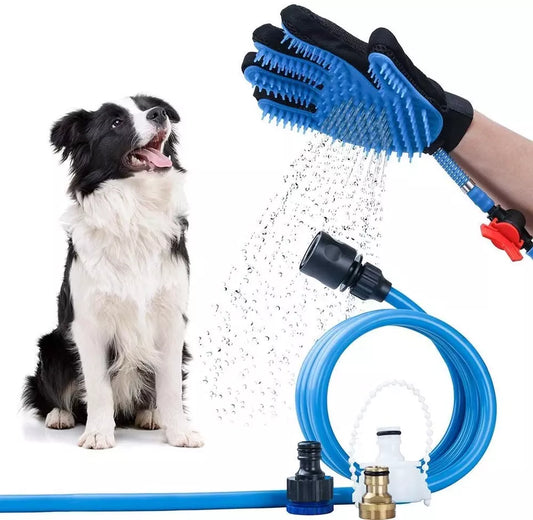 Waschhandschuh Tierpflege Fellpflege Hund inkl. Schlauch