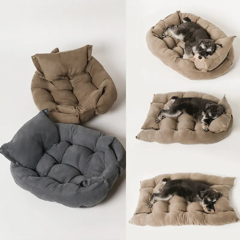 Hundematte Hundebett Hundekörbchen Wärmendes Wildlederimitat Mehrzweck Haustiersofa faltbar waschbar