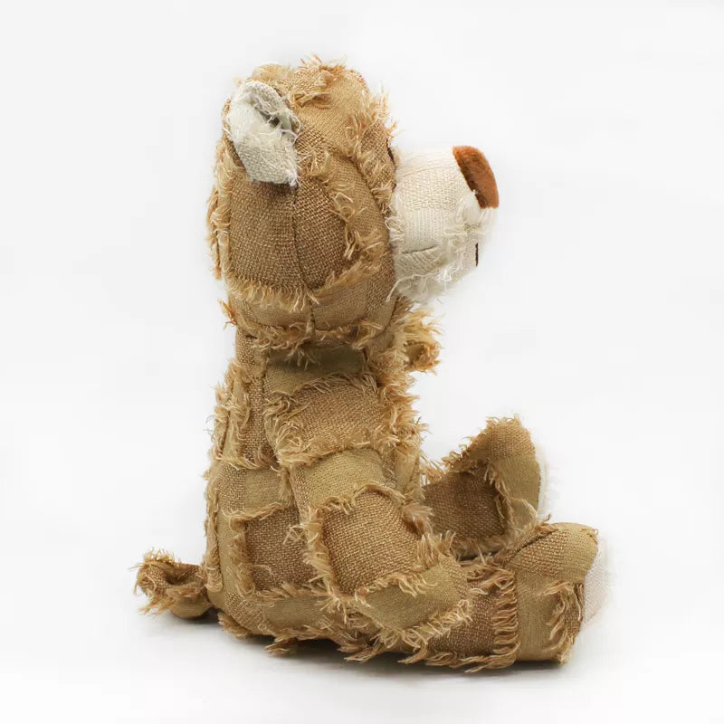 Bär Bruno Hunde Plüsch Kau Spielzeug Kuscheltier Detailaufnahme Braun