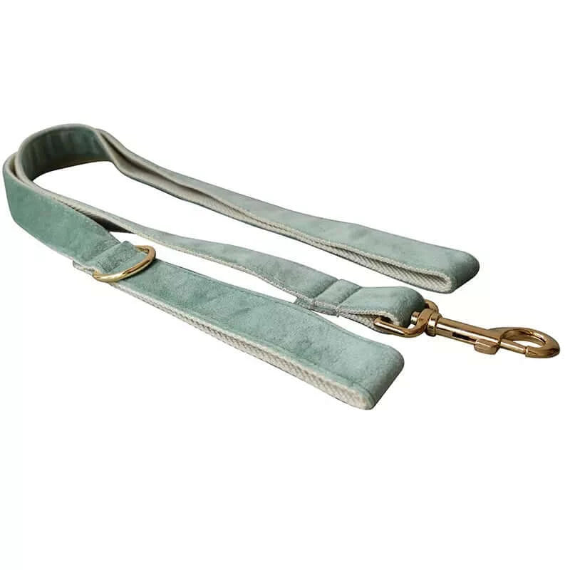 3er Set Samt Leine mit verstellbarem Hundehalsband und Schleife