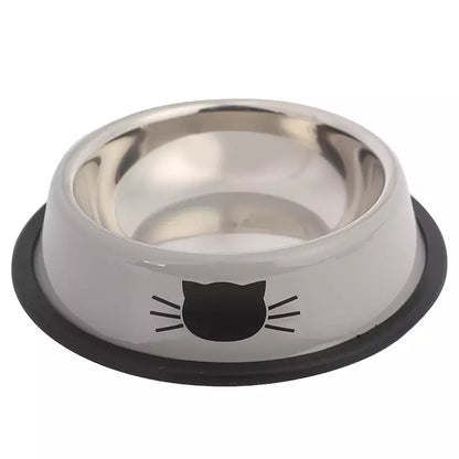 Katzen und Hunde Futternapf aus Edelstahl mit Aufdruck 16cm