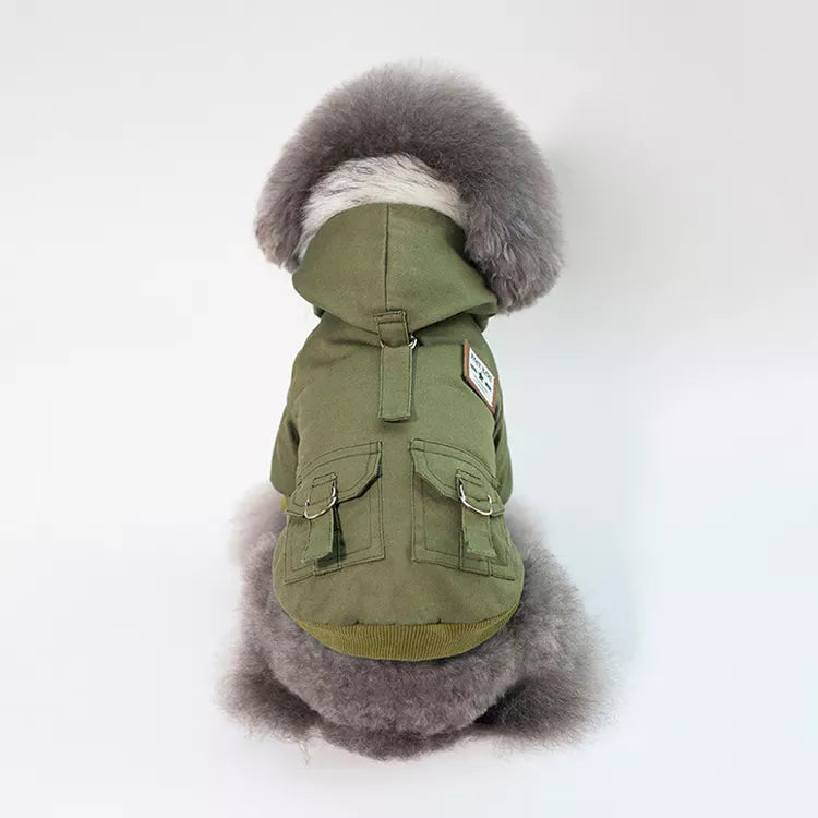 Hundeparka Hundemantel Daunenjacke mit Kapuze Winter Hoodie Hundejacke 2  Farben & Gren