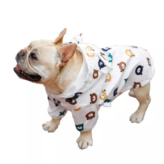 Hunde Regenjacke Mantel Wasserdicht Allwetter Haustier Bekleidung buntes Bärenmuster Hauptbild