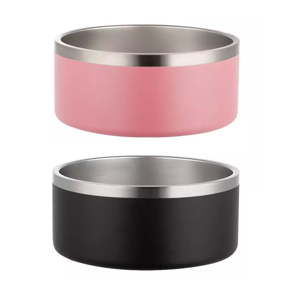 Hochwertiger Futternapf Wassernapf Edelstahl in 2 Farben Hauptbild Rosa Schwarz