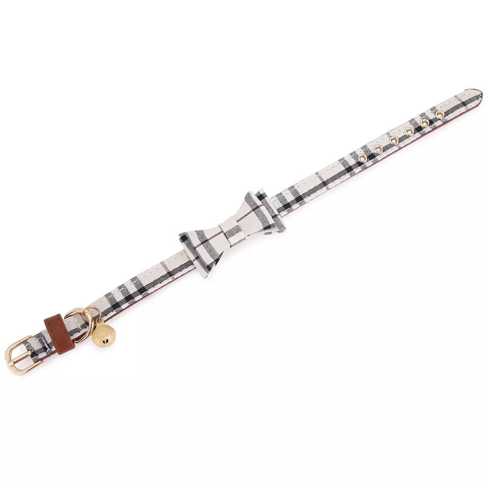 Leine mit verstellbarem Hundehalsband mit Schleife und Glöckchen 22-29 cm