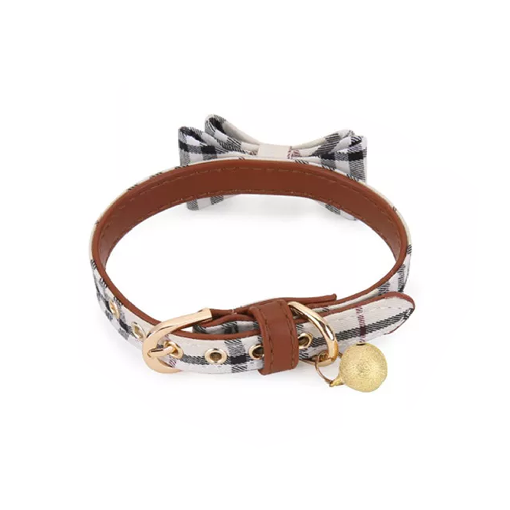 Leine mit verstellbarem Hundehalsband mit Schleife und Glöckchen 22-29 cm