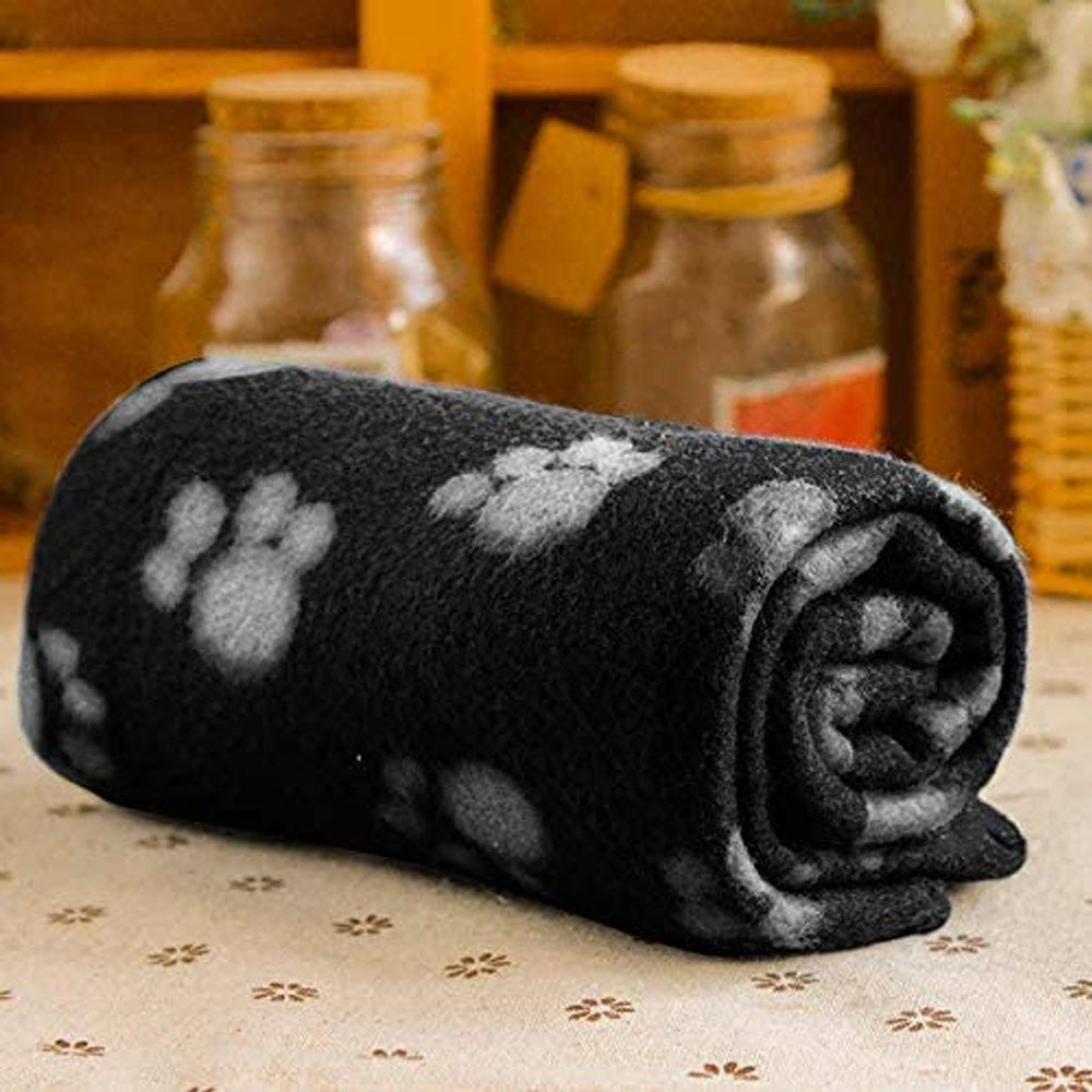 Fleece-Tierdecke / Handtuch verschiedene Größen / Farben Schwarz